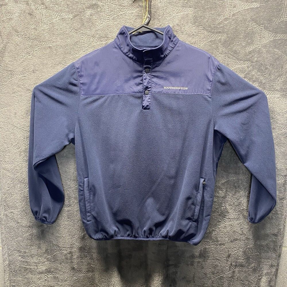Southern Tide Jacket Men L 1/2 Snap Nylon‎ Poly Softshell Fleece Shacket